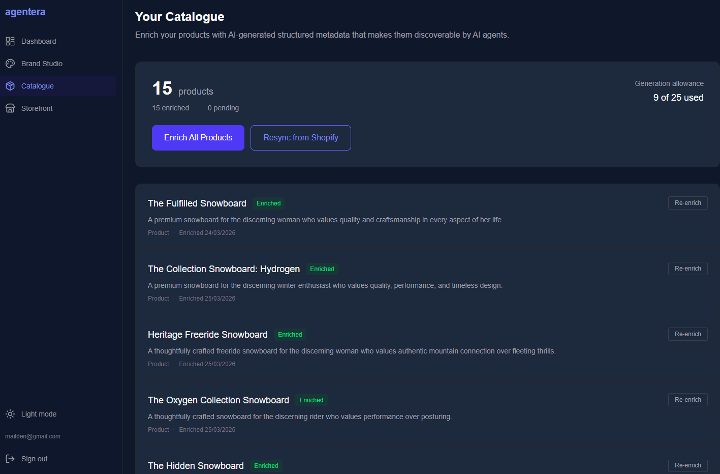 Catalogue enrichment